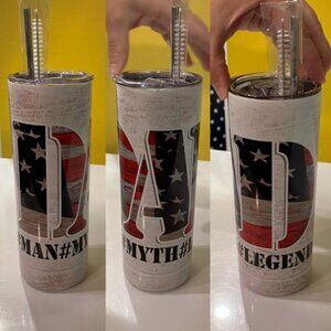 Brand New DAD Man Myth Legend Double Insulation W/ Tight Lid & Aluminum Straw